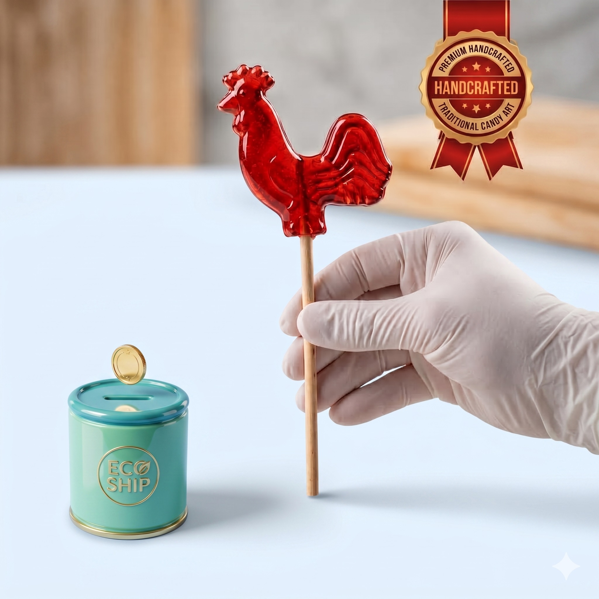 Luxury Handcrafted Masterpiece 12g Traditiona Rooster Candy